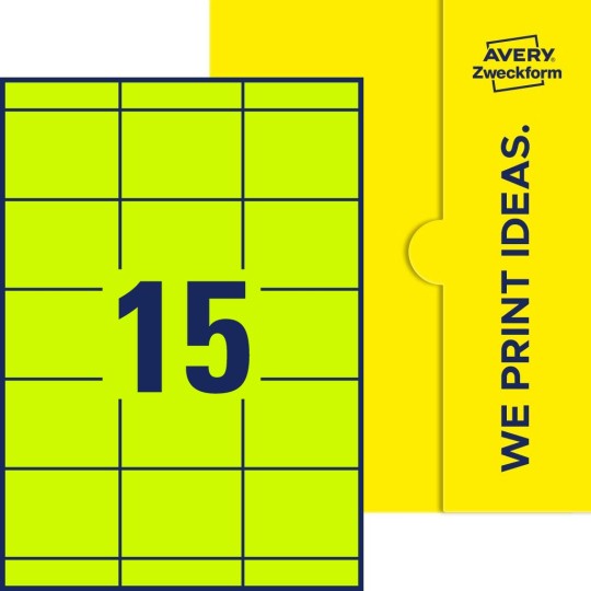 15 st. etiketter per ark.