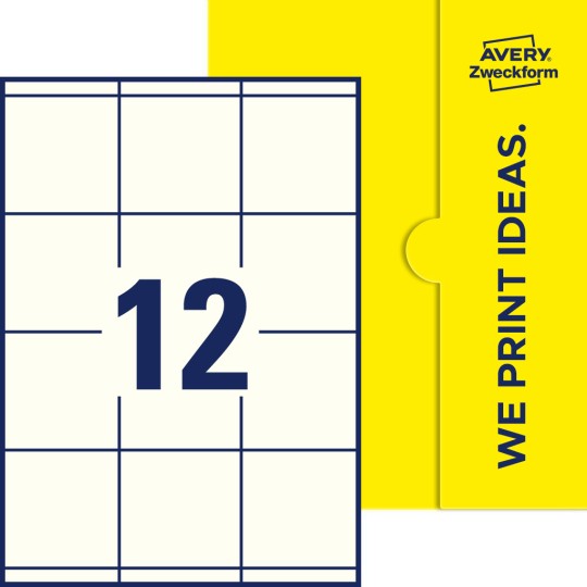 12 st. etiketter per ark.