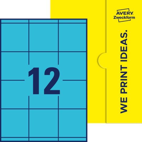 12 st. etiketter per ark.