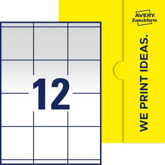 12 st. etiketter per ark.