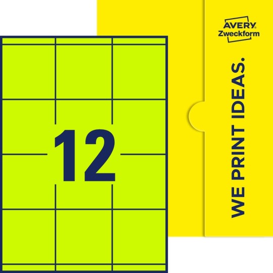12 st. etiketter per ark.