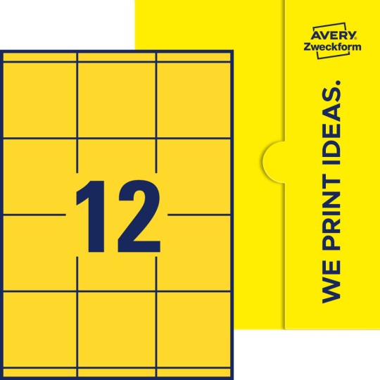 12 st. etiketter per ark.