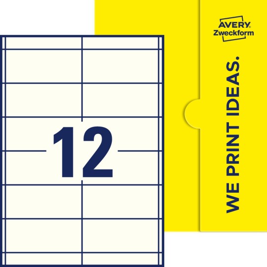 12 st. etiketter per ark.