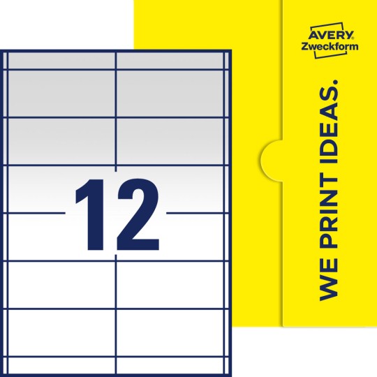 12 st. etiketter per ark.