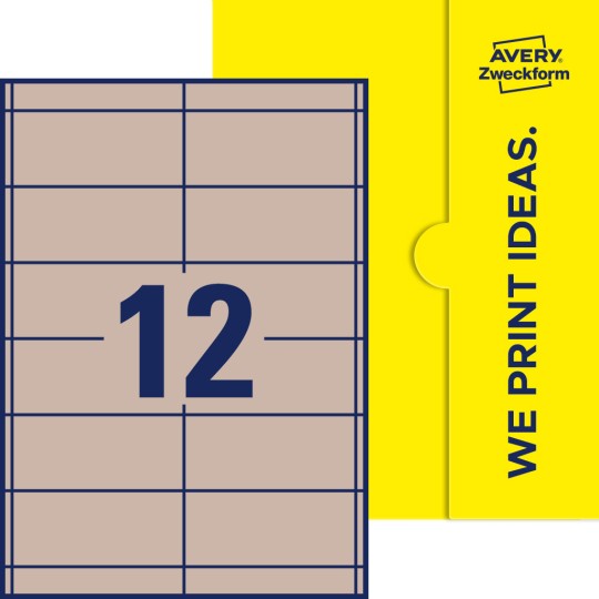 12 st. etiketter per ark.