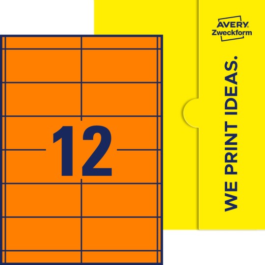 12 st. etiketter per ark.
