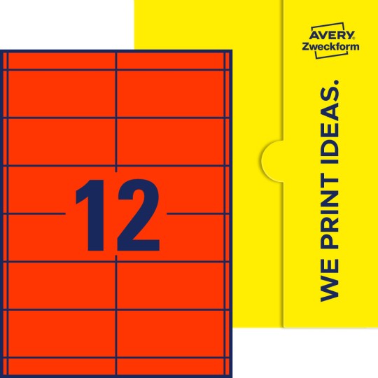 12 st. etiketter per ark.