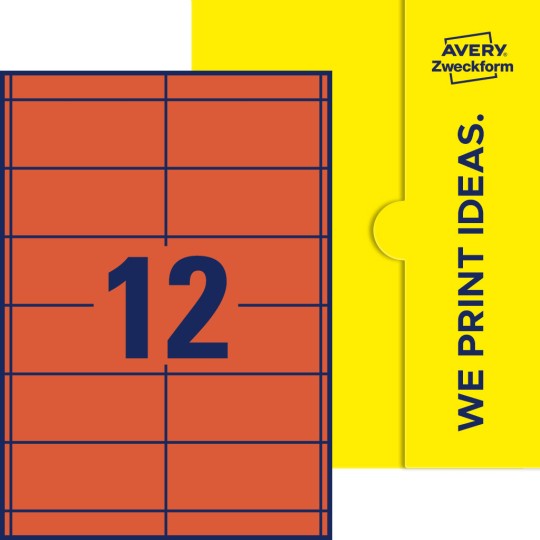12 st. etiketter per ark.