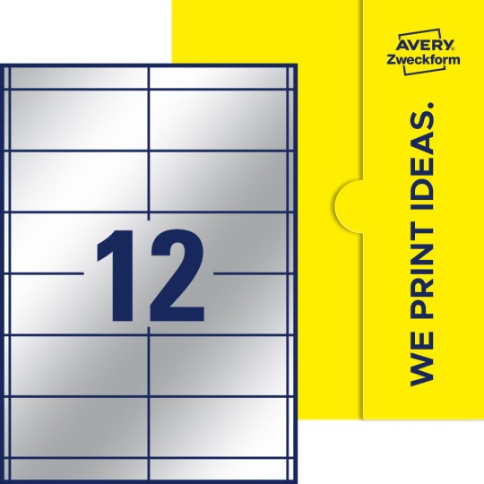 12 st. etiketter per ark.