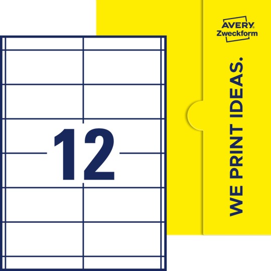12 st. etiketter per ark.