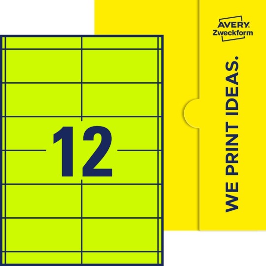 12 st. etiketter per ark.
