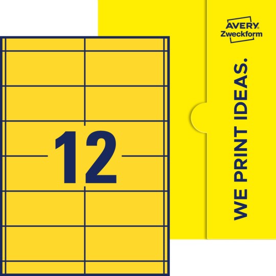 12 st. etiketter per ark.