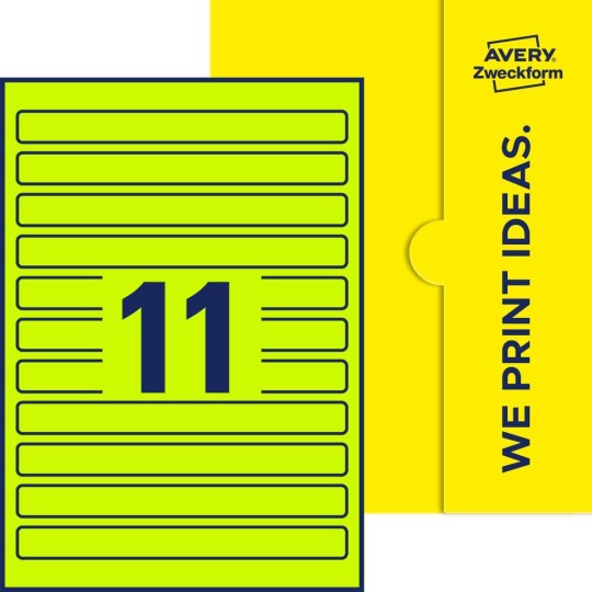 11 st. etiketter per ark.