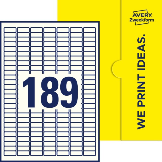 189 st. etiketter per ark.