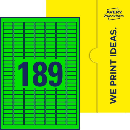 189 st. etiketter per ark.