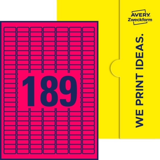 189 st. etiketter per ark.