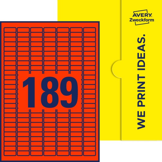 189 st. etiketter per ark.