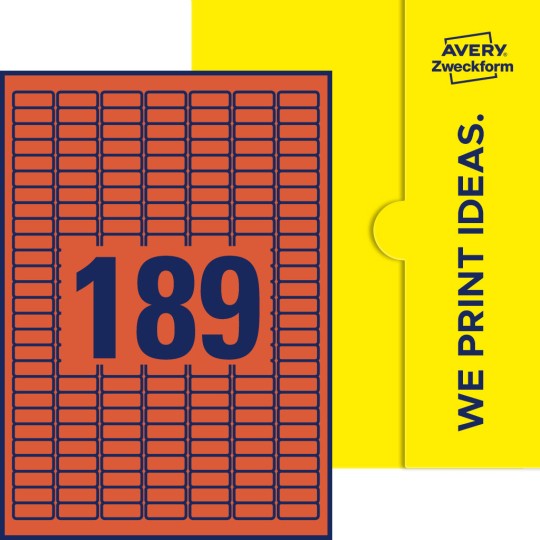 189 st. etiketter per ark.
