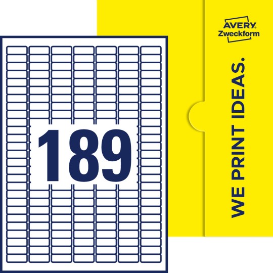 189 st. etiketter per ark.
