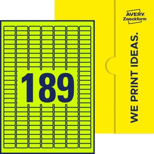 189 st. etiketter per ark.