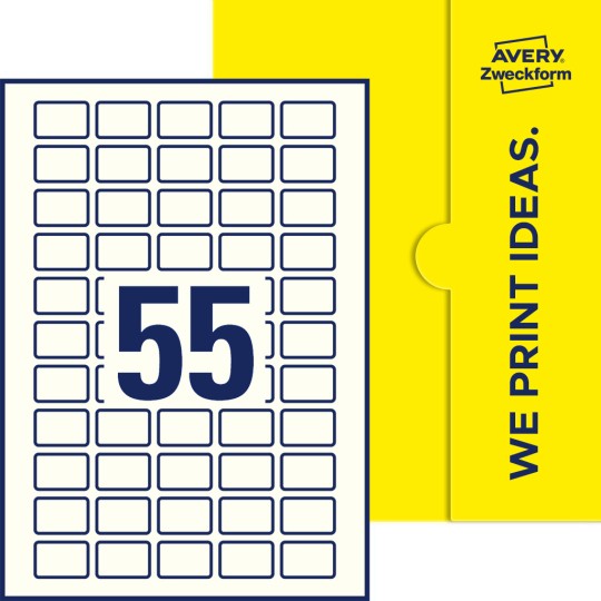55 st. etiketter per ark.