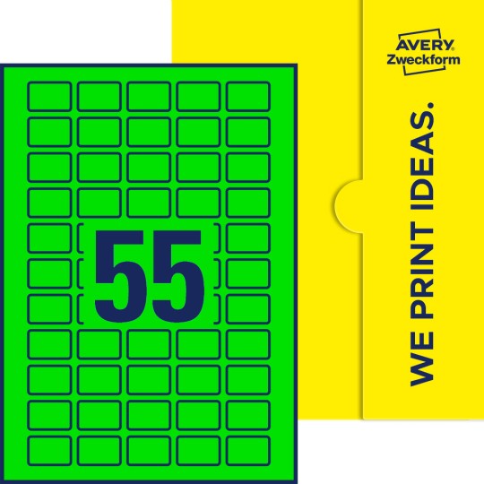 55 st. etiketter per ark.