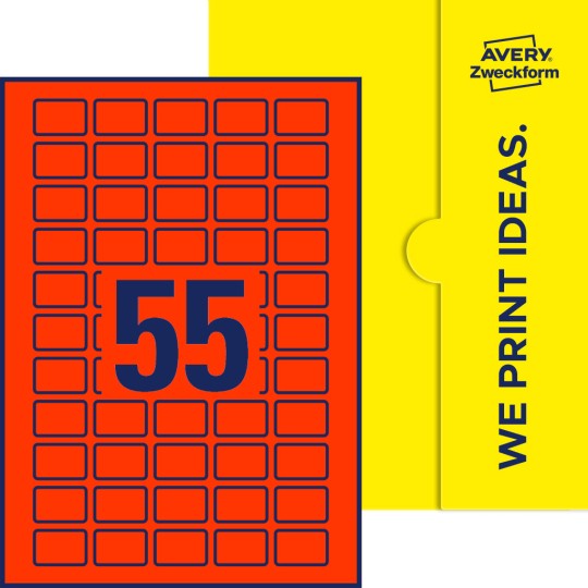55 st. etiketter per ark.