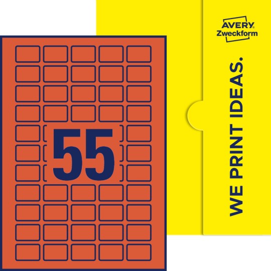 55 st. etiketter per ark.