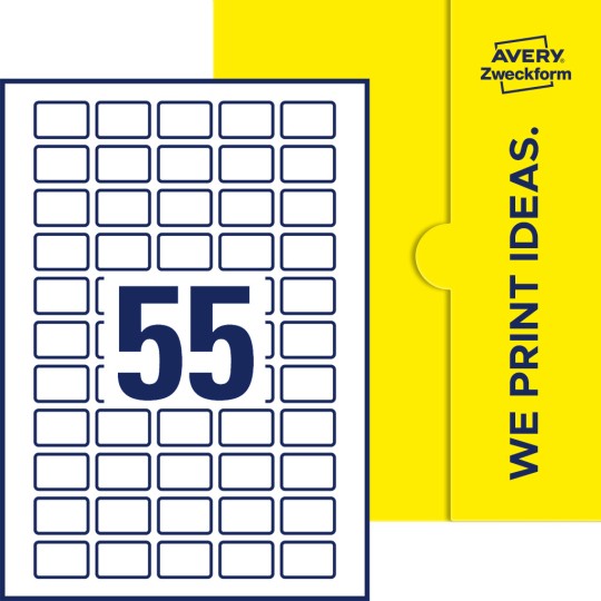 55 st. etiketter per ark.
