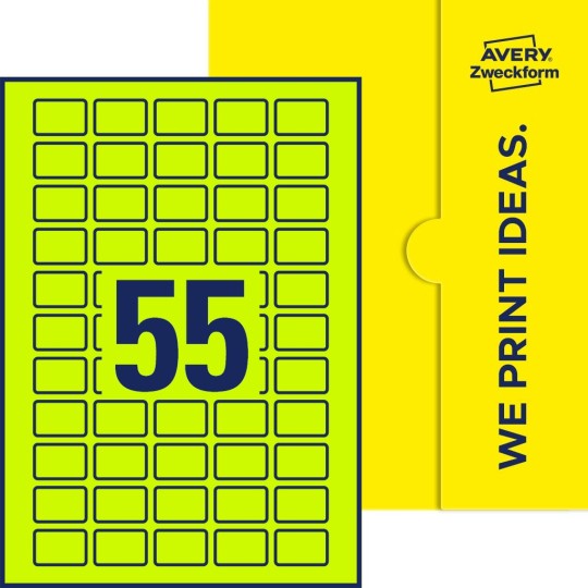 55 st. etiketter per ark.