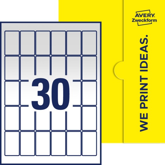 30 st. etiketter per ark.