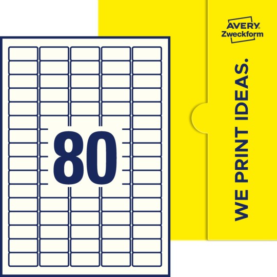 80 st. etiketter per ark.
