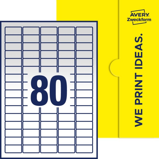 80 st. etiketter per ark.