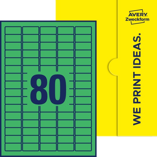80 st. etiketter per ark.