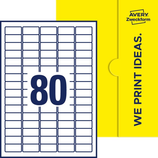 80 st. etiketter per ark.