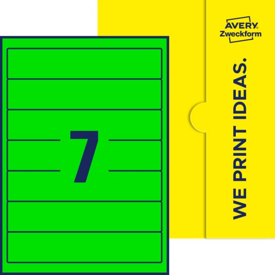 7 st. etiketter per ark.