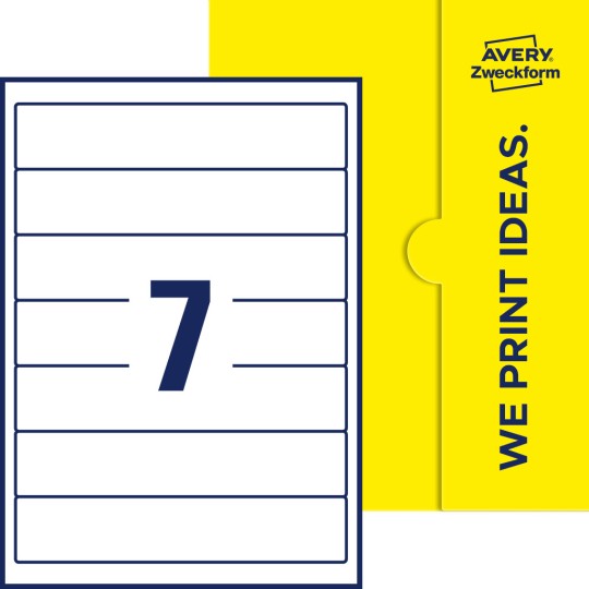 7 st. etiketter per ark.
