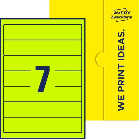 7 st. etiketter per ark.