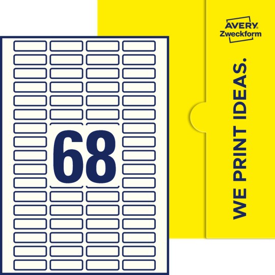 68 st. etiketter per ark.