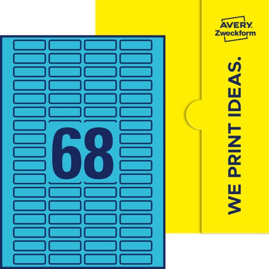 68 st. etiketter per ark.