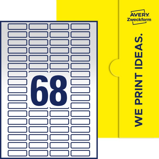 68 st. etiketter per ark.