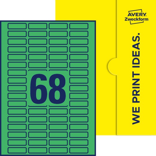 68 st. etiketter per ark.