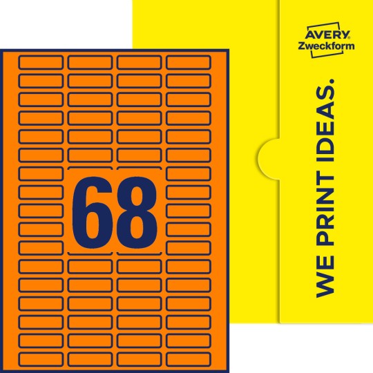 68 st. etiketter per ark.