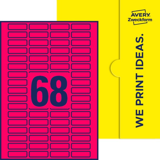 68 st. etiketter per ark.
