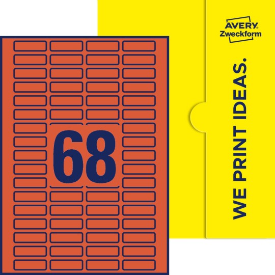 68 st. etiketter per ark.