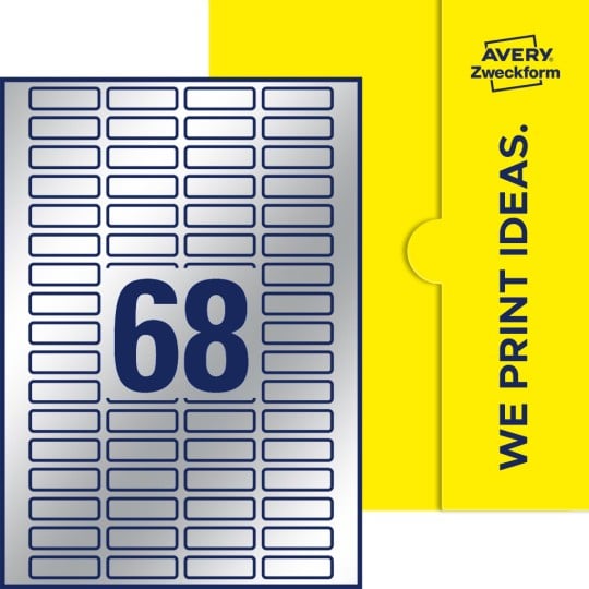 68 st. etiketter per ark.