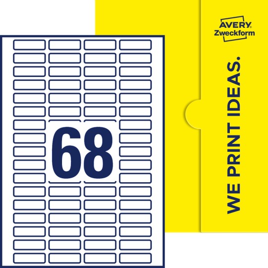 68 st. etiketter per ark.