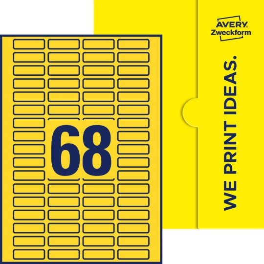 68 st. etiketter per ark.