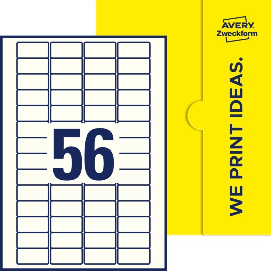 56 st. etiketter per ark.