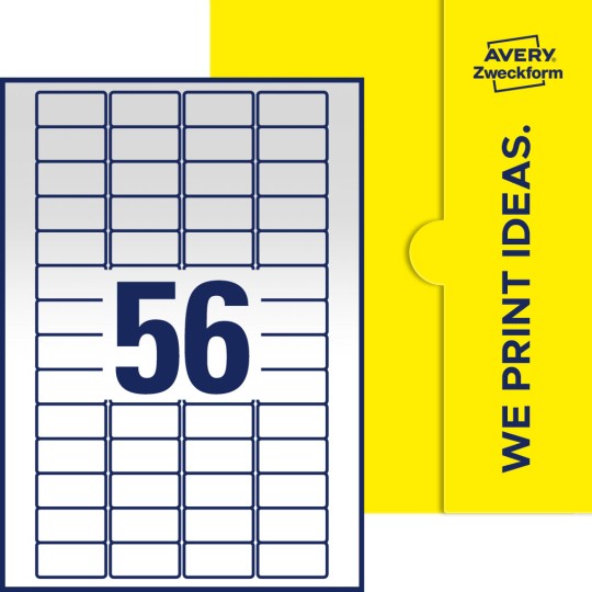 56 st. etiketter per ark.